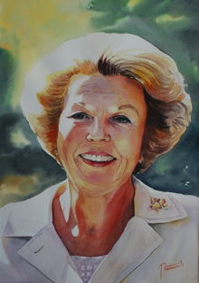 Aquarel Beatrix door Hannie Rieuwerts